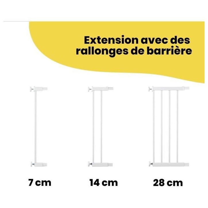 SAFETY 1ST Barriere de sécurité enfant 73-80cm, Blanc, métal, Auto Close, 4 points de pression