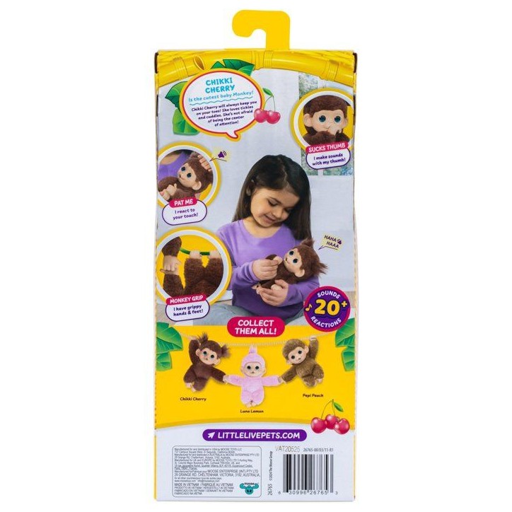 Peluche - LITTLE LIVE PETS - Mon bébé singe mini - Marron - Des 4 ans Peluche - LITTLE LIVE PETS - Mon bébé singe mini - Marron - Des 4 ans
