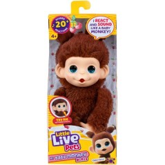Peluche - LITTLE LIVE PETS - Mon bébé singe mini - Marron - Des 4 an