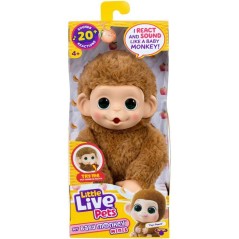 Peluche - LITTLE LIVE PETS - Mon bébé singe mini - Caramel - Des 4 a
