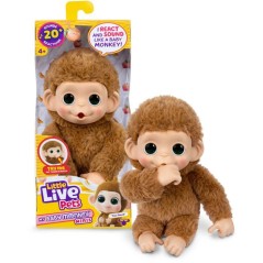 Peluche - LITTLE LIVE PETS - Mon bébé singe mini - Caramel - Des 4 ans
