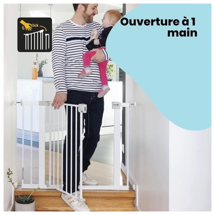 SAFETY 1ST Barriere de sécurité enfant 73-80cm, Blanc, métal, Auto Close, 4 points de pression
