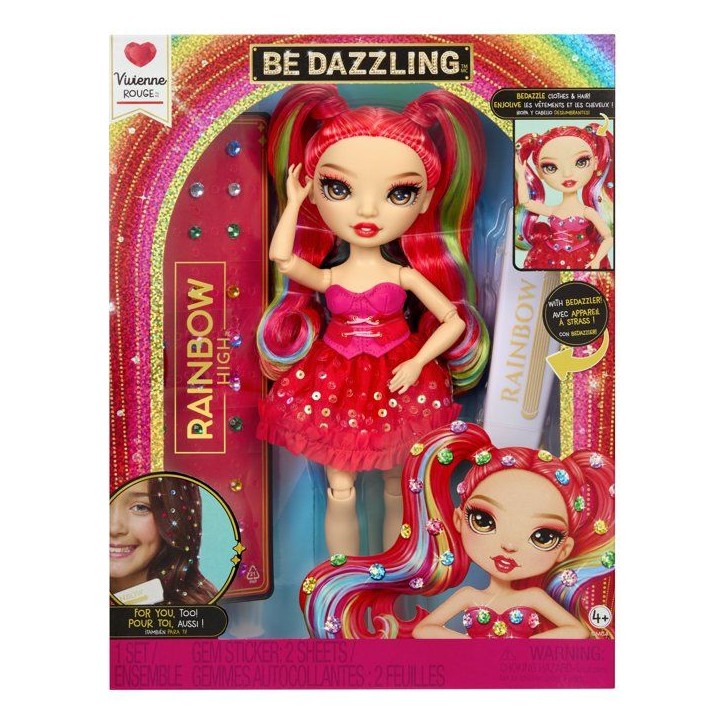 Rainbow High - Poupée Mannequin Be Dazzling - Vivienne Rouge - 28 cm - Pierres précieuses scintillantes et accessoires inclus Rainbow High - Poupée Mannequin Be Dazzling - Vivienne Rouge - 28 cm - Pierres précieuses scintillantes et accessoires inclus