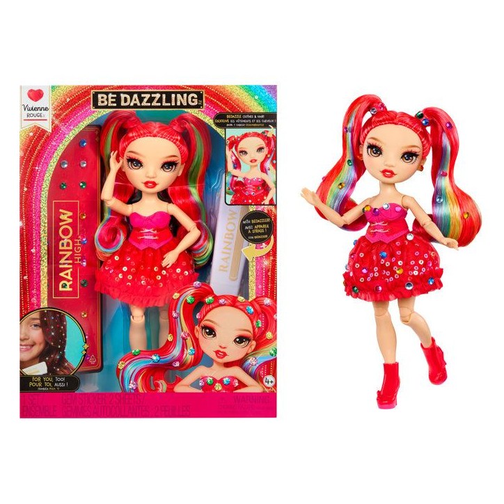 Rainbow High - Poupée Mannequin Be Dazzling - Vivienne Rouge - 28 cm - Pierres précieuses scintillantes et accessoires inclus Rainbow High - Poupée Mannequin Be Dazzling - Vivienne Rouge - 28 cm - Pierres précieuses scintillantes et accessoires inclus