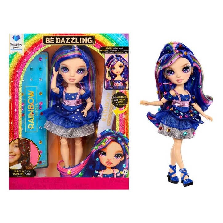 Rainbow High Poupée Mannequin Be Dazzling - Genevieve Bleu - 28 cm - Pierres précieuses scintillantes et accessoires inclus Rainbow High Poupée Mannequin Be Dazzling - Genevieve Bleu - 28 cm - Pierres précieuses scintillantes et accessoires inclus