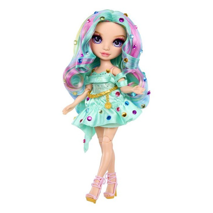 Rainbow High - Poupée Mannequin Be Dazzling - Celine Turquoise - 28 cm - Pierres précieuses scintillantes et accessoires inclu Rainbow High - Poupée Mannequin Be Dazzling - Celine Turquoise - 28 cm - Pierres précieuses scintillantes et accessoires inclu