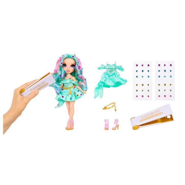 Rainbow High - Poupée Mannequin Be Dazzling - Celine Turquoise - 28 cm - Pierres précieuses scintillantes et accessoires inclu Rainbow High - Poupée Mannequin Be Dazzling - Celine Turquoise - 28 cm - Pierres précieuses scintillantes et accessoires inclu