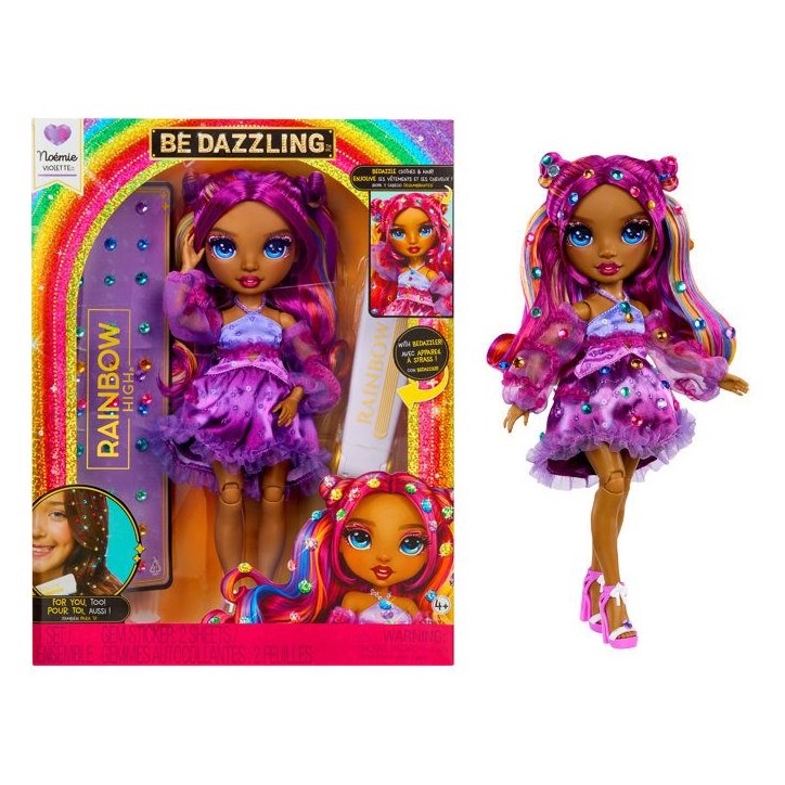 Rainbow High - Poupée Mannequin Be Dazzling - Noemie Violette - 28 cm - Pierres précieuses scintillantes et accessoires inclus Rainbow High - Poupée Mannequin Be Dazzling - Noemie Violette - 28 cm - Pierres précieuses scintillantes et accessoires inclus