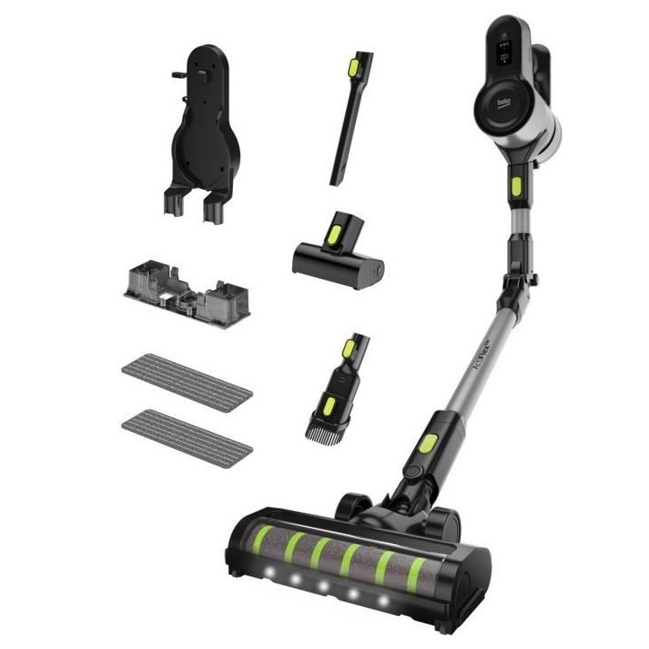 BEKO VRT84225VI - Aspirateur Balai sans fil - Puissance d'aspiration 100 Air Watts - Brosse éclairée - Autonomie jusqu'a 45 mi BEKO VRT84225VI - Aspirateur Balai sans fil - Puissance d'aspiration 100 Air Watts - Brosse éclairée - Autonomie jusqu'a 45 mi
