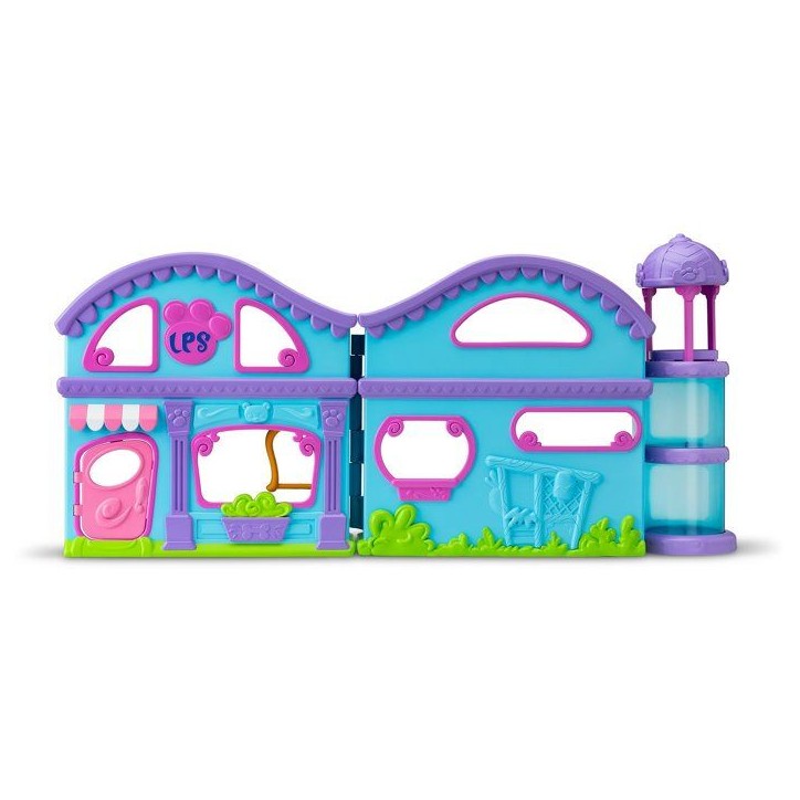 Coffret de jeu avec 4 Pet Shop inclus et + 20 accessoires - BANDAI - Littlest Pet Shop - La grande maison des Pet Shop deluxe