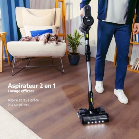 BEKO VRT84225VI - Aspirateur Balai sans fil - Puissance d'aspiration 100 Air Watts - Brosse éclairée - Autonomie jusqu'a 45 mi