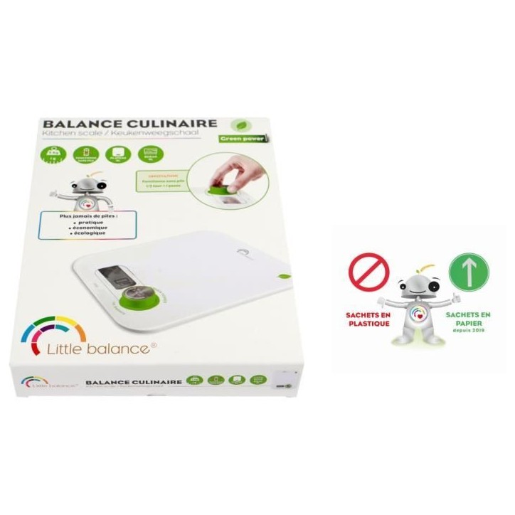 Balance de cuisine sans pile LITTLE BALANCE 8198 Kinetic Flower 5 kg / 1 g Blanc Balance de cuisine sans pile LITTLE BALANCE 8198 Kinetic Flower 5 kg / 1 g Blanc