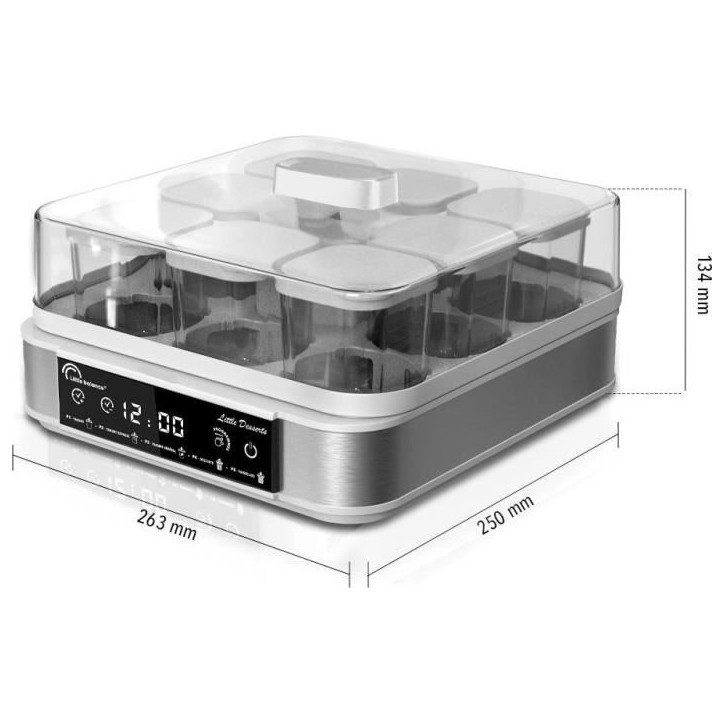 Yaourtiere LITTLE BALANCE - Little Dessert - Capacité 9 pots de 145ml - 5 programmes automatiques - 30W