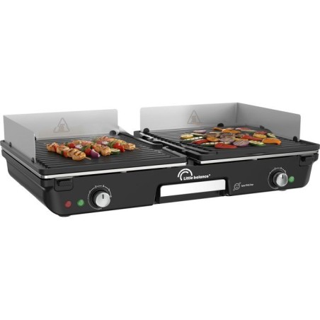 Plancha électrique - LITTLE BALANCE - Dual 2000 Nopifas - 2000 W - 2 zones indépendantes - Sans PFAS - Noir