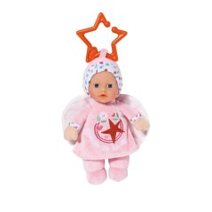Poupon - BABY BORN - Poupon Ange - 18cm - Hochet intégré - Tout doux - Lavable - Des la naissance - Bleu OU Rose