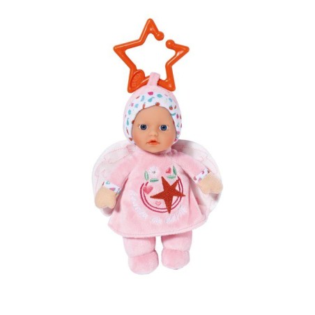 Poupon - BABY BORN - Poupon Ange - 18cm - Hochet intégré - Tout doux - Lavable - Des la naissance - Bleu OU Rose