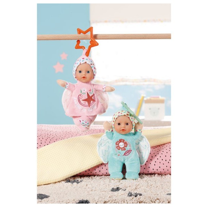 Poupon - BABY BORN - Poupon Ange - 18cm - Hochet intégré - Tout doux - Lavable - Des la naissance - Bleu OU Rose Poupon - BABY BORN - Poupon Ange - 18cm - Hochet intégré - Tout doux - Lavable - Des la naissance - Bleu OU Rose