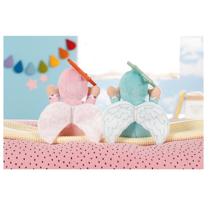 Poupon - BABY BORN - Poupon Ange - 18cm - Hochet intégré - Tout doux - Lavable - Des la naissance - Bleu OU Rose Poupon - BABY BORN - Poupon Ange - 18cm - Hochet intégré - Tout doux - Lavable - Des la naissance - Bleu OU Rose