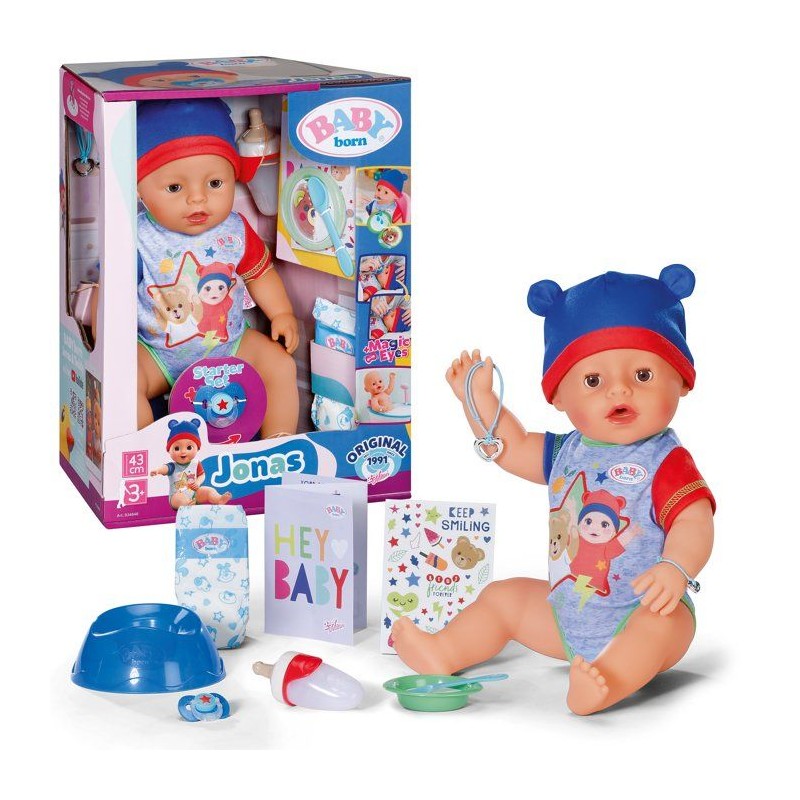 Poupon - BABY BORN - Jonas - 10 fonctions réalistes - 10 accessoires