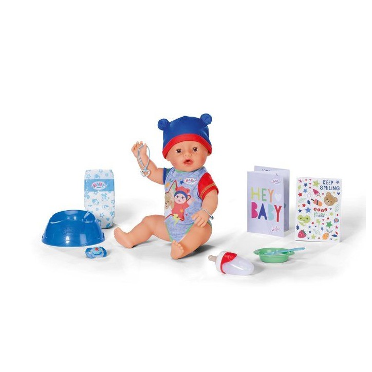 Poupon - BABY BORN - Jonas - 10 fonctions réalistes - 10 accessoires - Bleu et Rouge - 43cm - Des 3 ans Poupon - BABY BORN - Jonas - 10 fonctions réalistes - 10 accessoires - Bleu et Rouge - 43cm - Des 3 ans