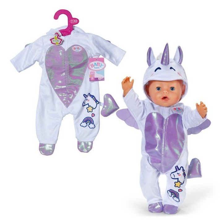 Grenouillere pour poupon - BABY BORN - Grenouillere Licorne - Accessoire vendu sans le poupon - Taille 43cm -Des 3 ans Grenouillere pour poupon - BABY BORN - Grenouillere Licorne - Accessoire vendu sans le poupon - Taille 43cm -Des 3 ans