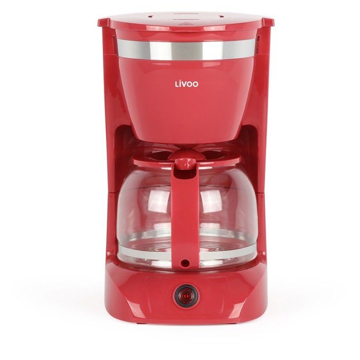 Cafetiere électrique - LIVOO - DOD163RC - 800 W - 1,25 L - 12 tasses - Rouge