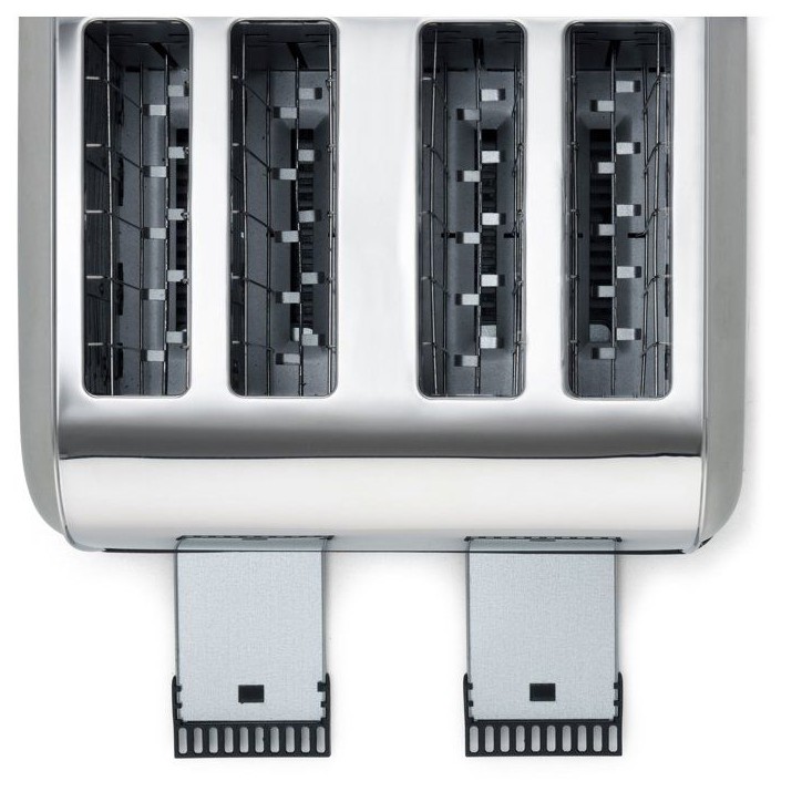 Grille-pain 4 fentes - LIVOO - DOD197 - 1700 W - 2 thermostats indépendants et réglables : 7 niveaux - Acier inoxydable