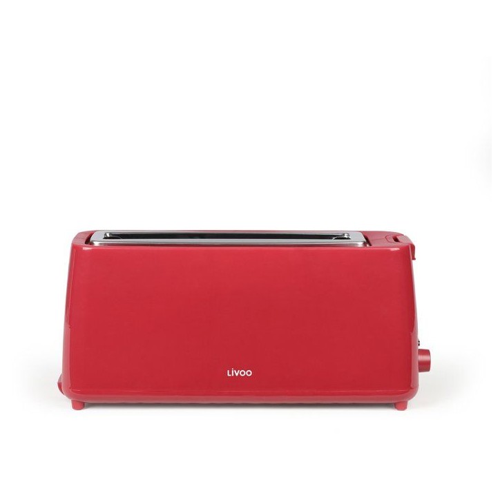 Grille-pain fente longue - LIVOO - DOD168RC - 900 W - Thermostat réglable : 7 niveaux - Rouge Grille-pain fente longue - LIVOO - DOD168RC - 900 W - Thermostat réglable : 7 niveaux - Rouge