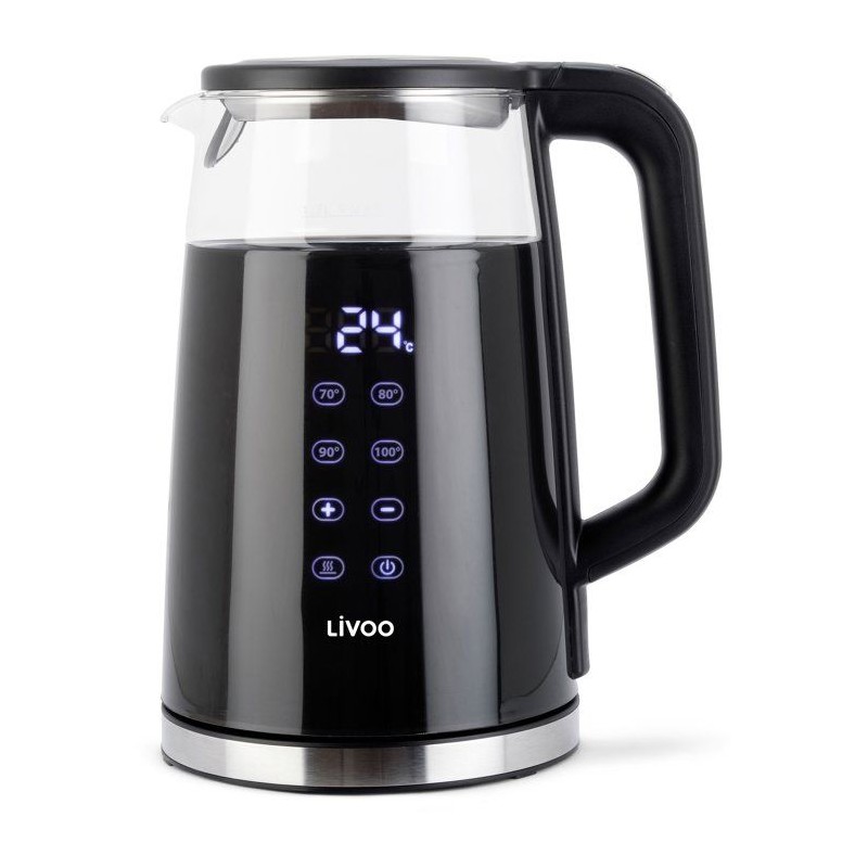 Bouilloire digitale - LIVOO - DOD198 - 2200 W - 1,7 L - Verre transpar
