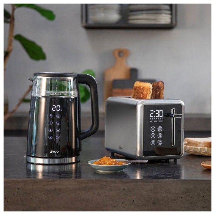 Bouilloire digitale - LIVOO - DOD198 - 2200 W - 1,7 L - Verre transparent Bouilloire digitale - LIVOO - DOD198 - 2200 W - 1,7 L - Verre transparent