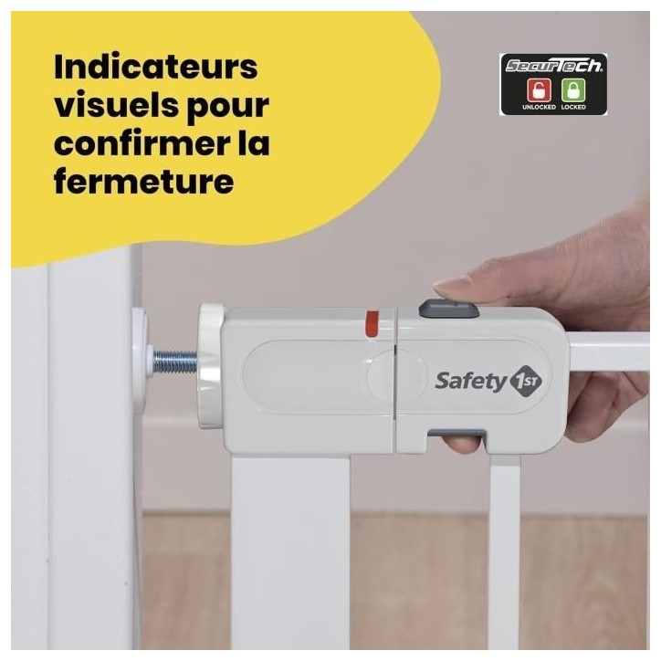 SAFETY 1ST Barriere de sécurité enfant 73-80cm, Blanc, métal, Auto Close, 4 points de pression