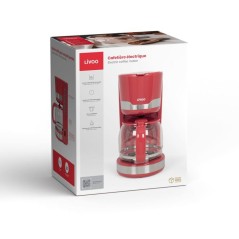 Cafetiere électrique - LIVOO - DOD201RC - 1000 W - 1,5 L - 12 a 14 ta
