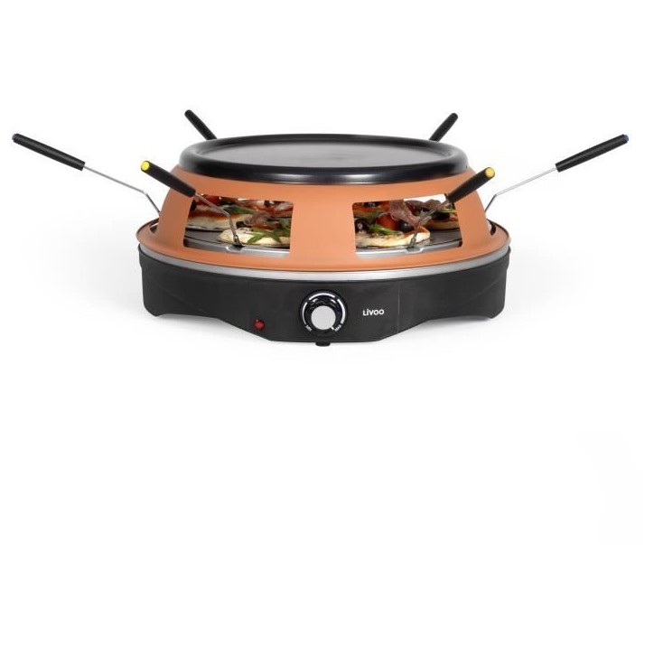 Four a pizza 6 personnes - LIVOO - DOC304 - 1200W - 6 personnes - Ø10 cm - Antiadhésif - 6 mini pelles et 1 emporte-piece incl Four a pizza 6 personnes - LIVOO - DOC304 - 1200W - 6 personnes - Ø10 cm - Antiadhésif - 6 mini pelles et 1 emporte-piece incl