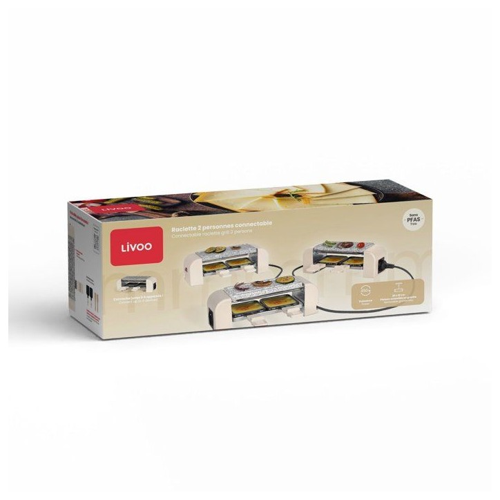 Appareil a raclette connectable - LIVOO - DOC310C - 2 personnes - 450 W - Thermostat automatique Appareil a raclette connectable - LIVOO - DOC310C - 2 personnes - 450 W - Thermostat automatique