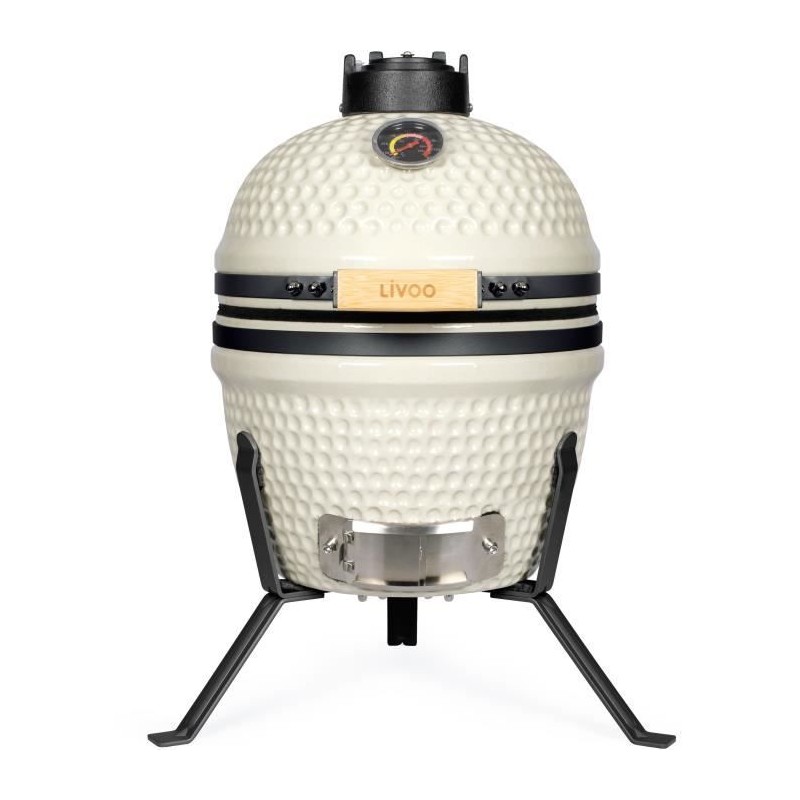 Barbecue fumoir Kamado - LIVOO - DOC330 - Beige / Noir - Ø27 cm