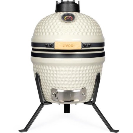 Barbecue fumoir Kamado - LIVOO - DOC330 - Beige / Noir - Ø27 cm