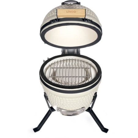 Barbecue fumoir Kamado - LIVOO - DOC330 - Beige / Noir - Ø27 cm