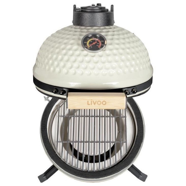 Barbecue fumoir Kamado - LIVOO - DOC330 - Beige / Noir - Ø27 cm Barbecue fumoir Kamado - LIVOO - DOC330 - Beige / Noir - Ø27 cm