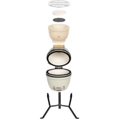 Barbecue fumoir Kamado - LIVOO - DOC330 - Beige / Noir - Ø27 cm