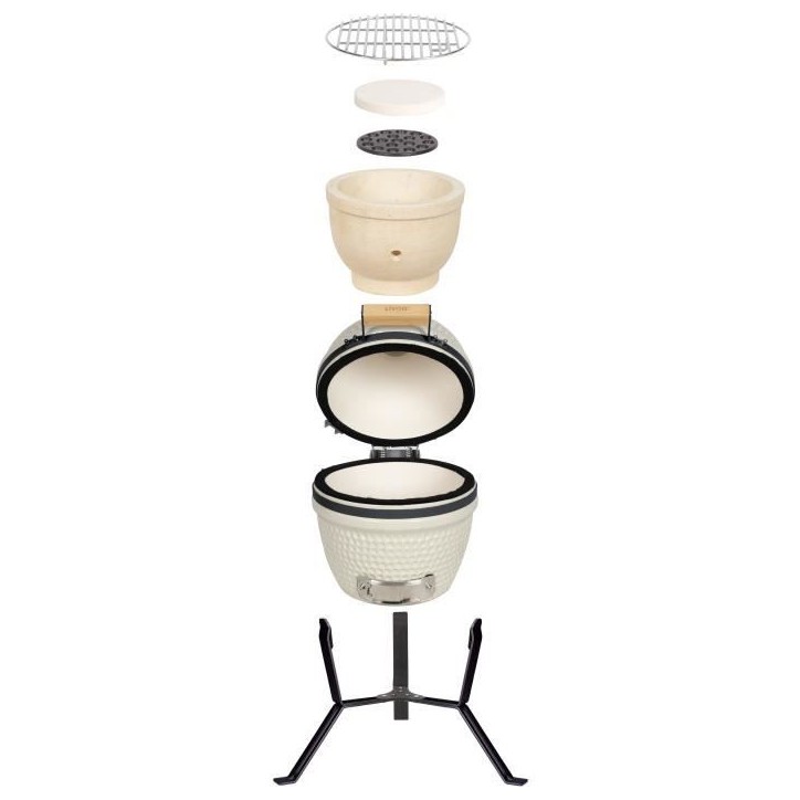 Barbecue fumoir Kamado - LIVOO - DOC330 - Beige / Noir - Ø27 cm Barbecue fumoir Kamado - LIVOO - DOC330 - Beige / Noir - Ø27 cm