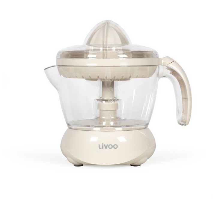 Presse-agrumes électrique - LIVOO - DOD131C - 25 W - 1 grand cône et 1 petit cône - 700 ml - Blanc cassé Presse-agrumes électrique - LIVOO - DOD131C - 25 W - 1 grand cône et 1 petit cône - 700 ml - Blanc cassé