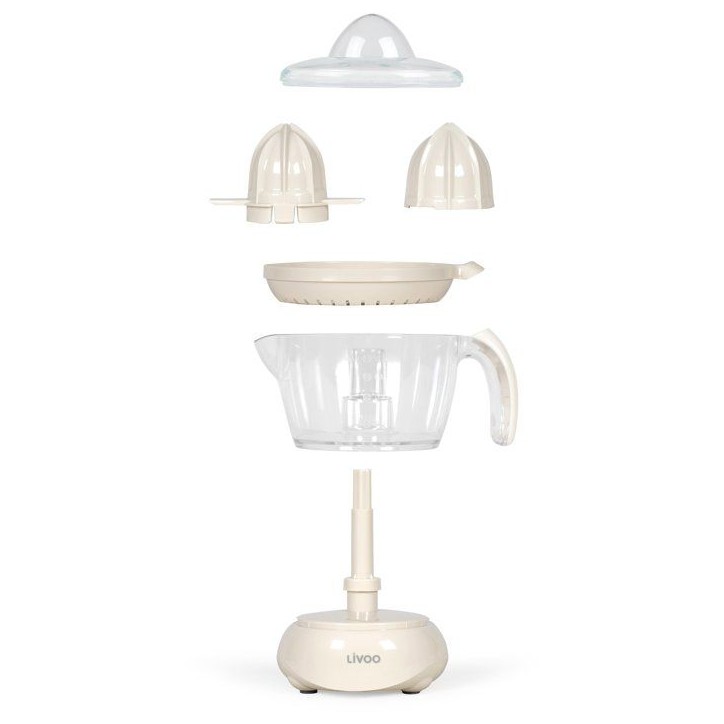 Presse-agrumes électrique - LIVOO - DOD131C - 25 W - 1 grand cône et 1 petit cône - 700 ml - Blanc cassé Presse-agrumes électrique - LIVOO - DOD131C - 25 W - 1 grand cône et 1 petit cône - 700 ml - Blanc cassé