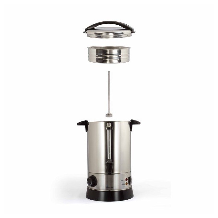 Percolateur a café - LIVOO - DOM397 - 950 W - 6,8L - 40 tasses - Acier inoxydable