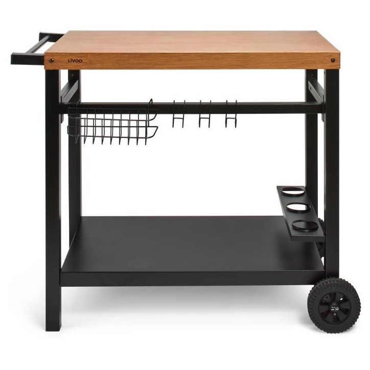 Desserte pour plancha - LIVOO - GS131 - Métal - Noir - 85 x 50 cm - Range bouteille Desserte pour plancha - LIVOO - GS131 - Métal - Noir - 85 x 50 cm - Range bouteille