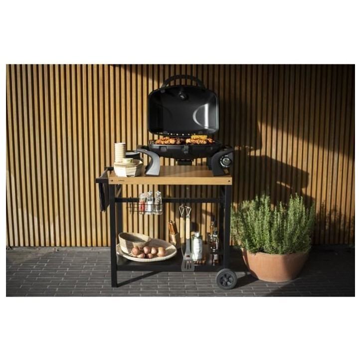 Desserte pour plancha - LIVOO - GS131 - Métal - Noir - 85 x 50 cm - Range bouteille Desserte pour plancha - LIVOO - GS131 - Métal - Noir - 85 x 50 cm - Range bouteille