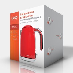 Bouilloire rétro - LIVOO - DOD180R - 2200 W - 1,7 L - Socle 360° - R