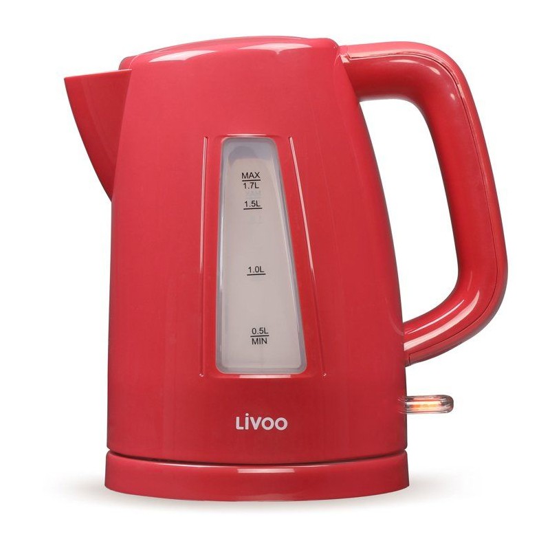 Bouilloire - LIVOO - DOD184RC - 2200 W - 1,7 L - Socle 360° - Rouge