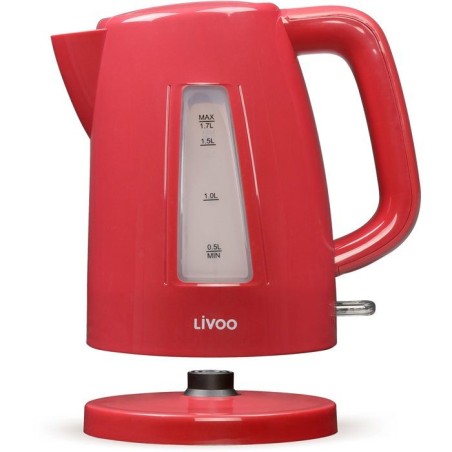 Bouilloire - LIVOO - DOD184RC - 2200 W - 1,7 L - Socle 360° - Rouge