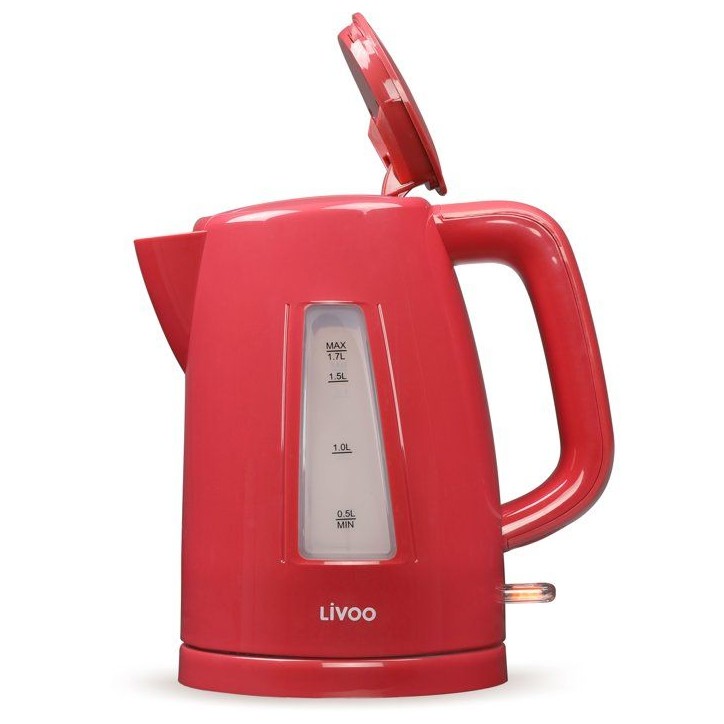 Bouilloire - LIVOO - DOD184RC - 2200 W - 1,7 L - Socle 360° - Rouge Bouilloire - LIVOO - DOD184RC - 2200 W - 1,7 L - Socle 360° - Rouge