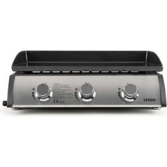 Plancha gaz - LIVOO - 3 bruleurs - 61 x 38 cm - DOC277